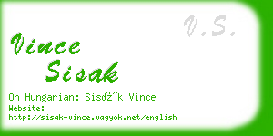 vince sisak business card